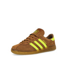 adidas München W Preloved Brown / Solar Yellow / Gum 5 Low Top Sneakers JS3996 Close-up | Overkill