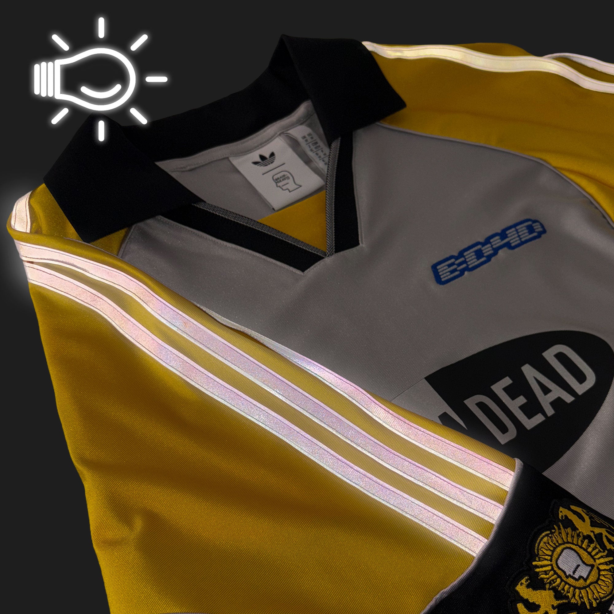 Brain Dead x adidas FB Jersey Silver Metallic T-Shirt JY7960 Detailfoto | Overkill
