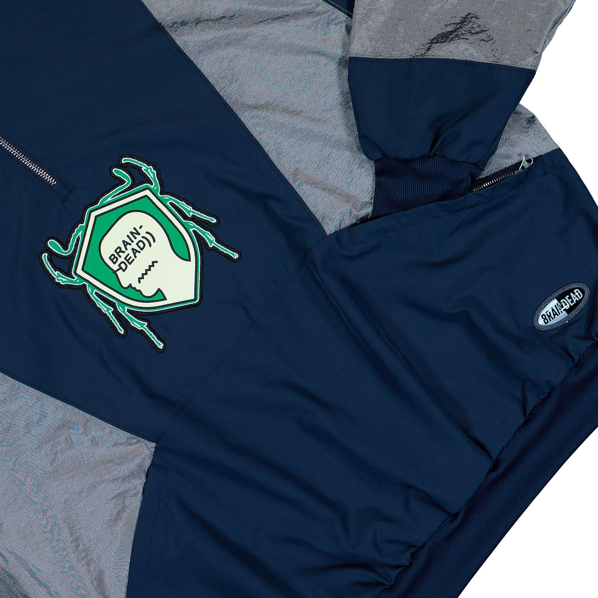 Brain Dead x adidas Track Top Collegiate Navy Track Top JZ1055 Detail View 1 | Overkill
