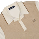 Fred Perry Tonic Waffle Knitted Shirt Ecru Polo Shirt K2307-560 Detailfoto | Overkill
