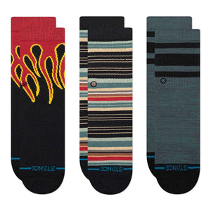 Stance Kids Blaze 3 Pack Socks Multi Socks K556D26BLA-MUL | Overkill
