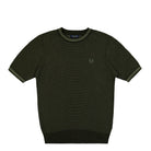Fred Perry Textured Knitted T-Shirt Hunting Green T-Shirts K6538-408 | Overkill