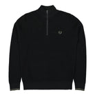 Fred Perry Waffle Stitch Half Zip Jumper Black Sweatshirts K8557-102 | Overkill