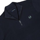 Fred Perry Waffle Stitch Half Zip Jumper Dark Airforce Sweatshirts K8557-738 Detailfoto | Overkill