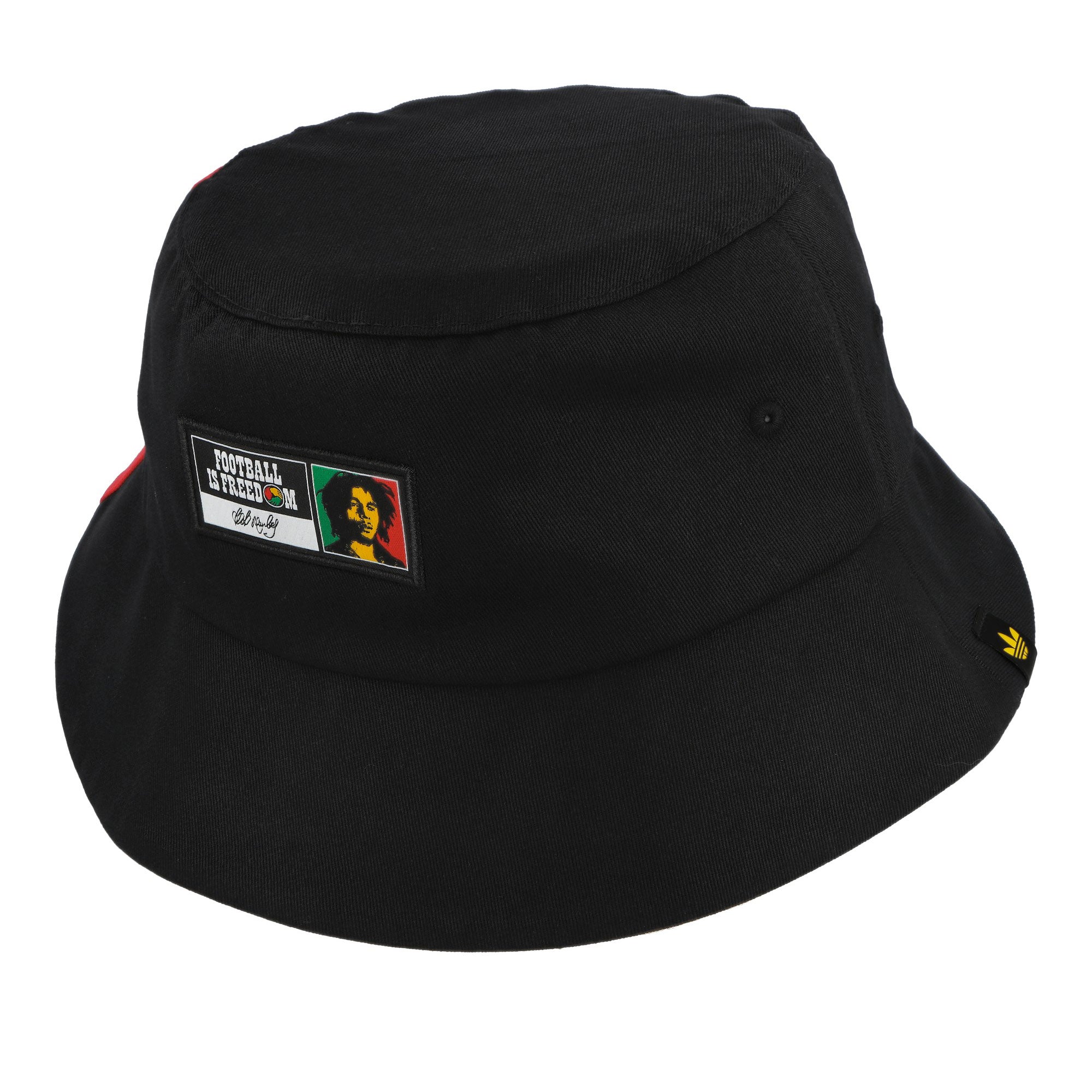 adidas JFF Jamaica Bucket Hat Black / Bold Gold Bucket Hats KD8447 Detail View 2 | Overkill
