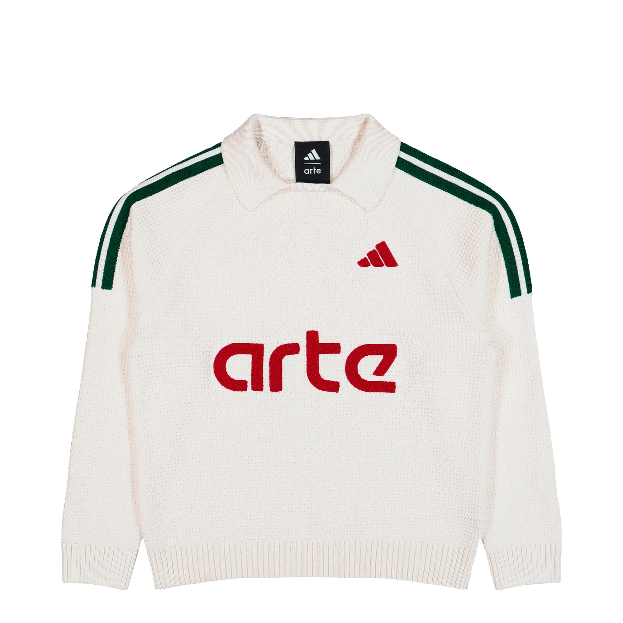 Arte Antwerp x adidas Knitted LS Jersey White / Collegiate Green Sweatshirt KD9334 | Overkill
