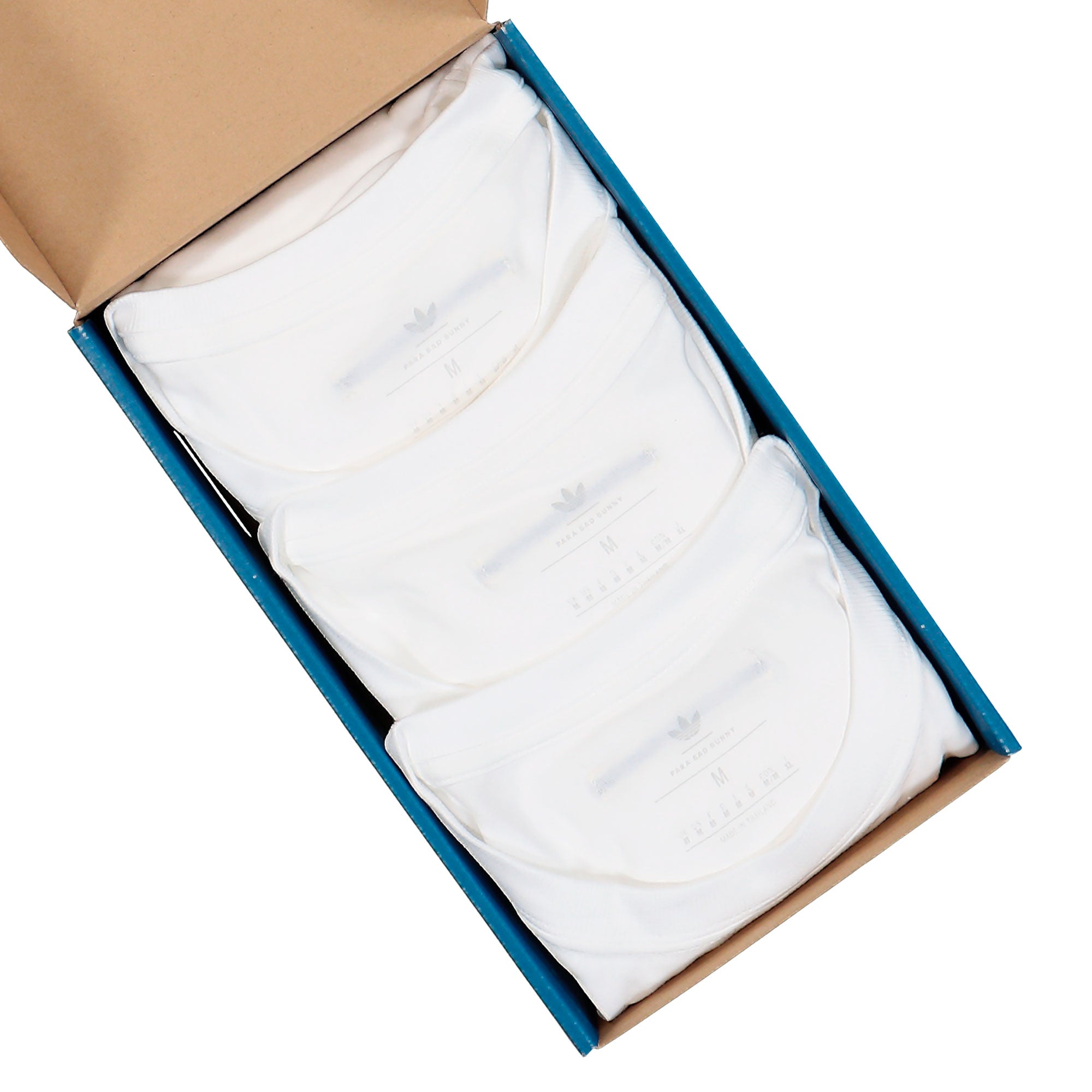 Bad Bunny x adidas 3 Pack Tee Core White / Core White / Core White T-Shirts KF1811 Detail View 2 | Overkill
