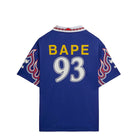 BAPE x adidas SSL Flame Jersey Japan Blue T-Shirts KF4914 Close-up | Overkill
