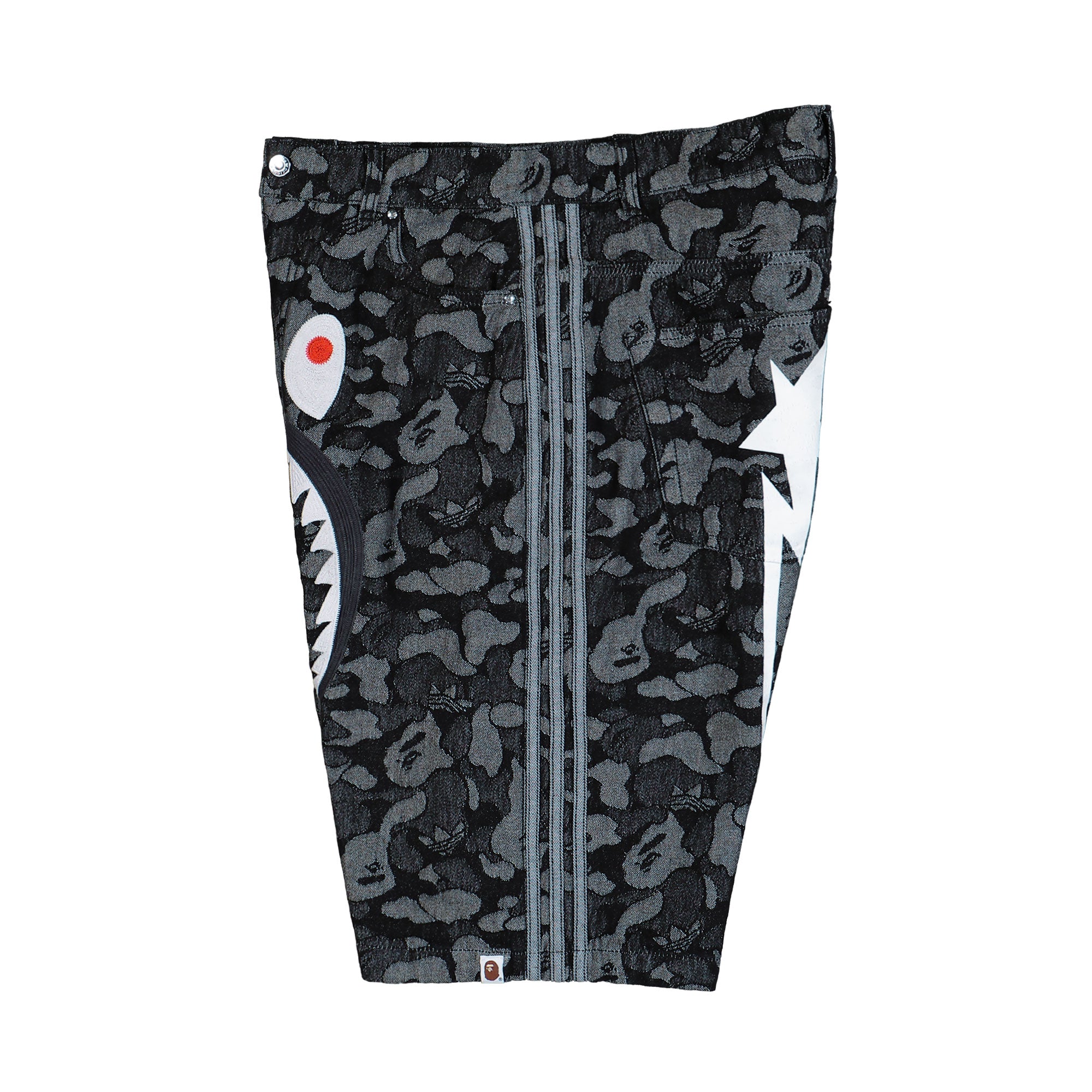 BAPE x adidas Shark Denim Jorts Black Shorts KF4917 Detailfoto | Overkill
