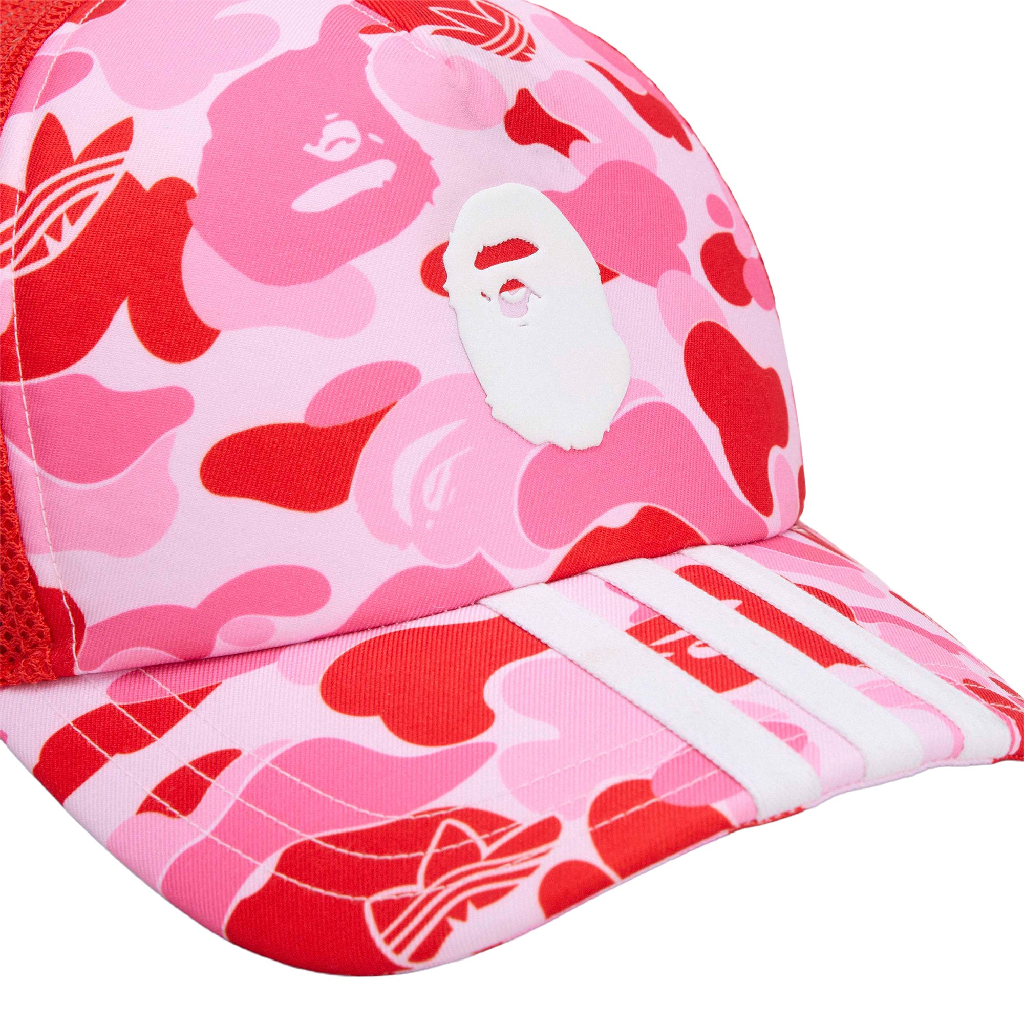 BAPE x adidas Trucker Cap Clear Pink Caps KF4919 Detailfoto | Overkill
