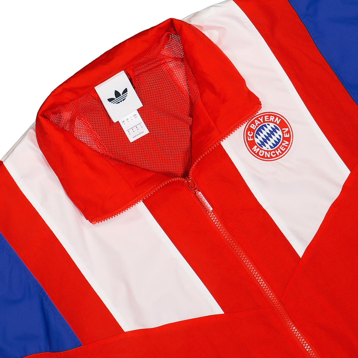 adidas FC Bayern München Equipment Track Top Red / White / Semi Lucid Blue Track Jacket KG2289 Detailfoto | Overkill
