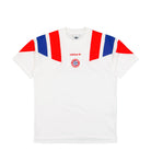 adidas FC Bayern München Equipment Tee White / Red / Semi Lucid Blue T-Shirt KG2290 | Overkill
