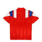 adidas FC Bayern München Equipment Jersey Red / White / Semi Lucid Blue Jersey KG2295 Close-up | Overkill
