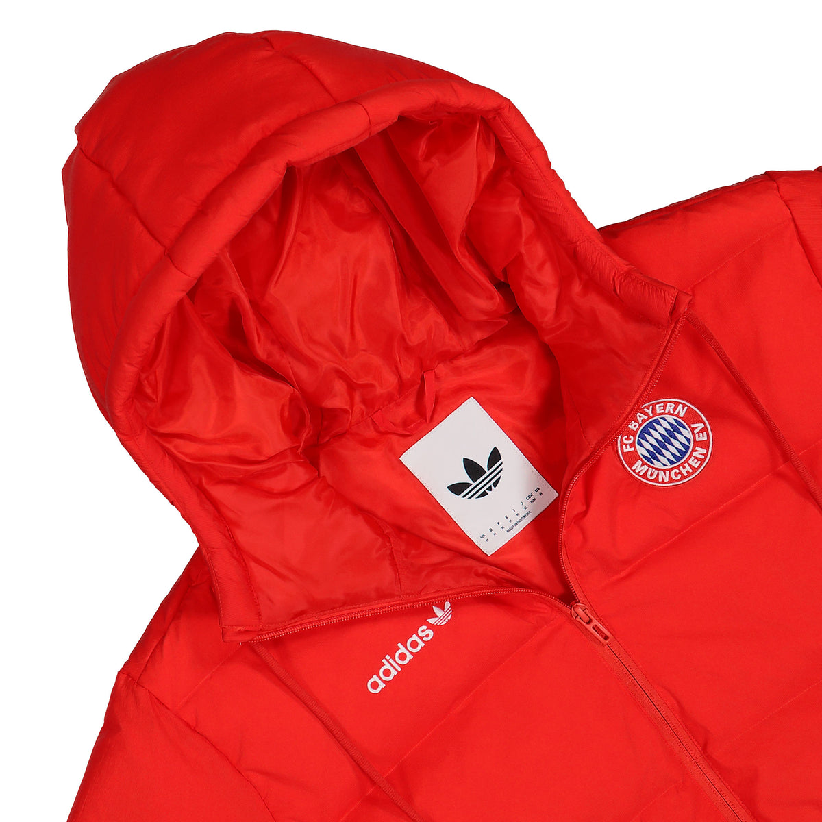 adidas FC Bayern München Equipment DW Jacket Red Puffer Jacket KG2587 Detailfoto | Overkill
