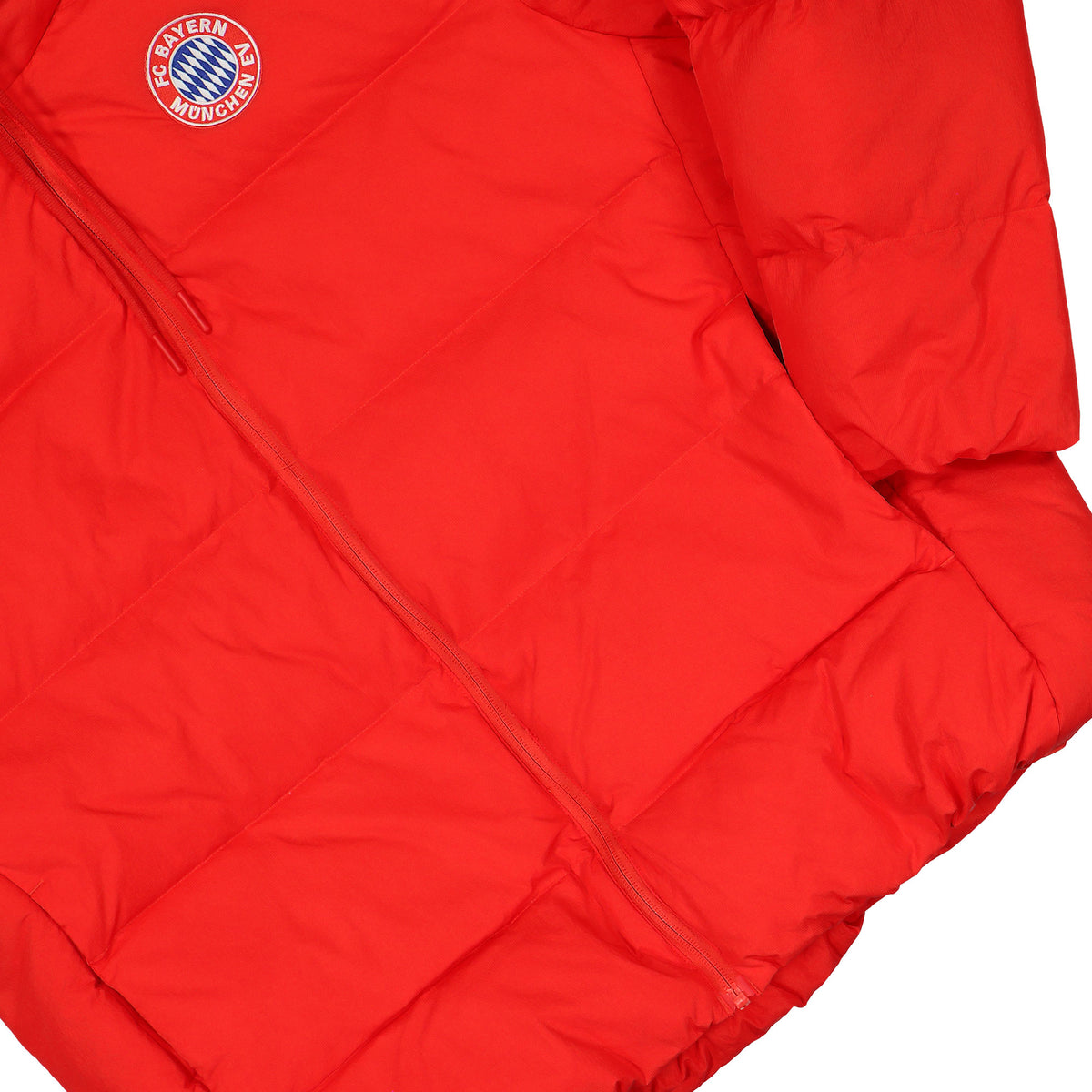 adidas FC Bayern München Equipment DW Jacket Red Puffer Jacket KG2587 Detail View 1 | Overkill
