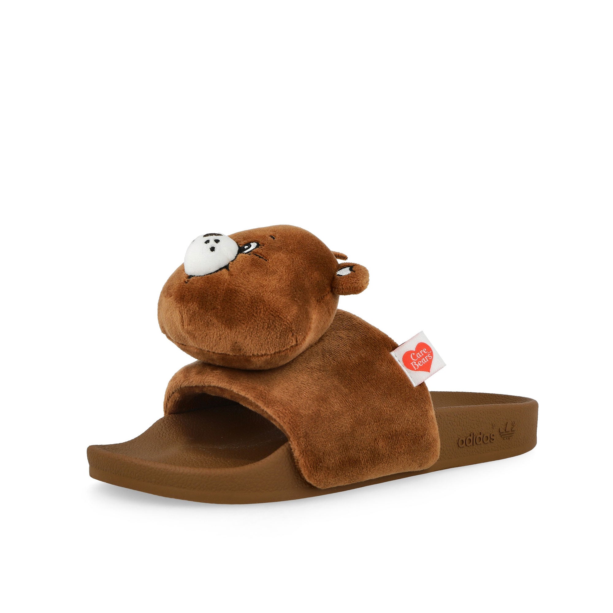 Care Bears x adidas Adilette W Dusky Brown / Footwear White / Preloved Brown Slides KH9953 Close-up | Overkill
