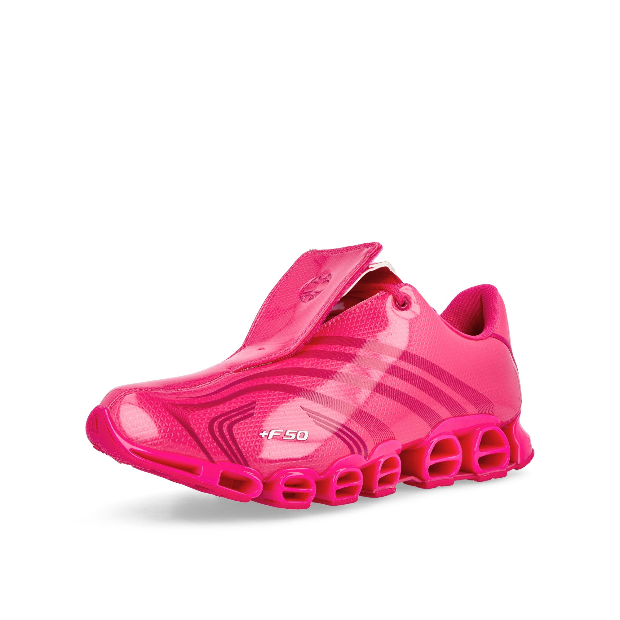 adidas F50 Tunit Mega Consortium Real Magenta / real Magenta / Silver Metallic Low Top Sneakers KJ1554 Close-up | Overkill
