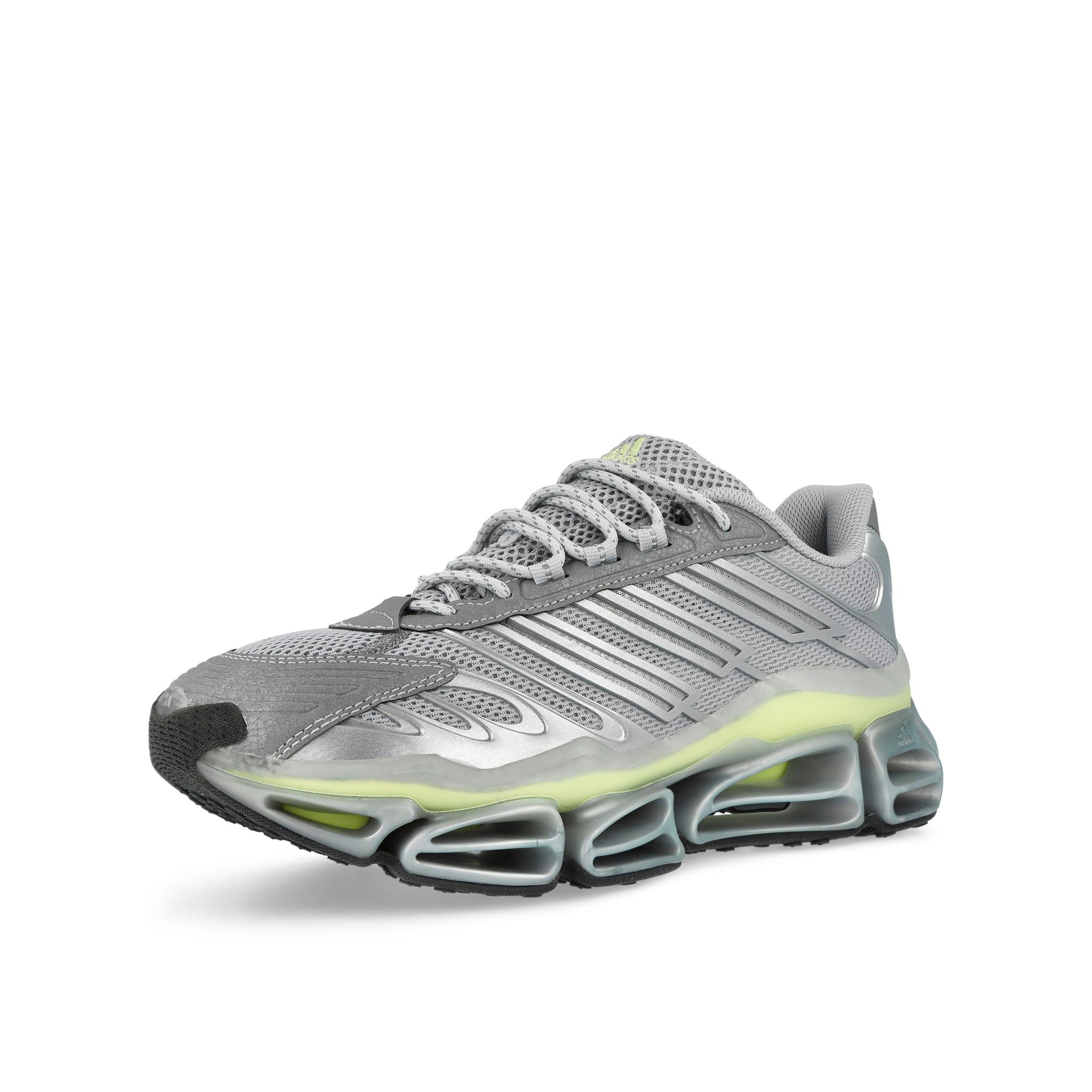 adidas Megaride AG Silver Metallic / Silver Metallic / Core Black Low Top Sneakers KJ3001 Close-up | Overkill
