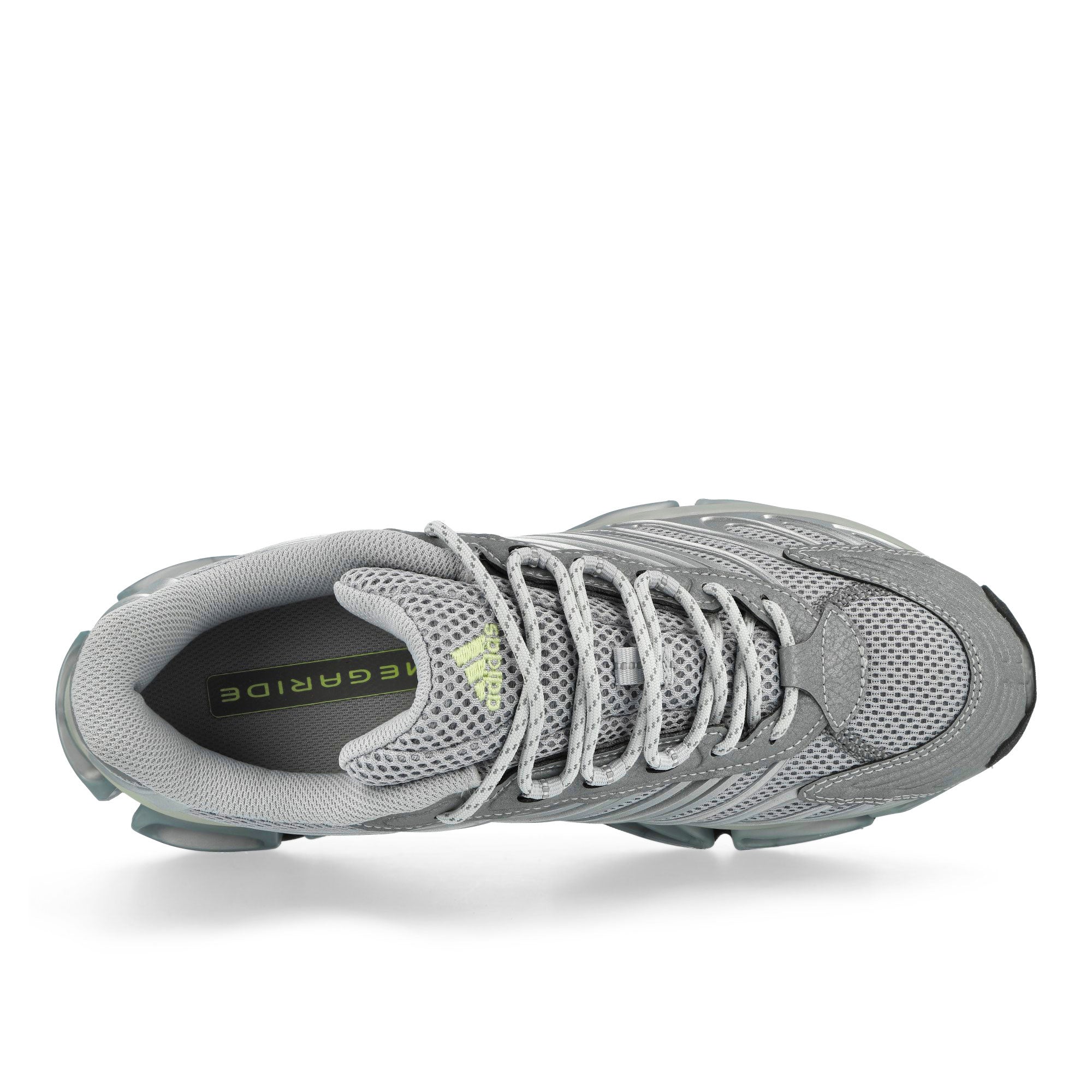 adidas Megaride AG Silver Metallic / Silver Metallic / Core Black Low Top Sneakers KJ3001 Detailfoto | Overkill
