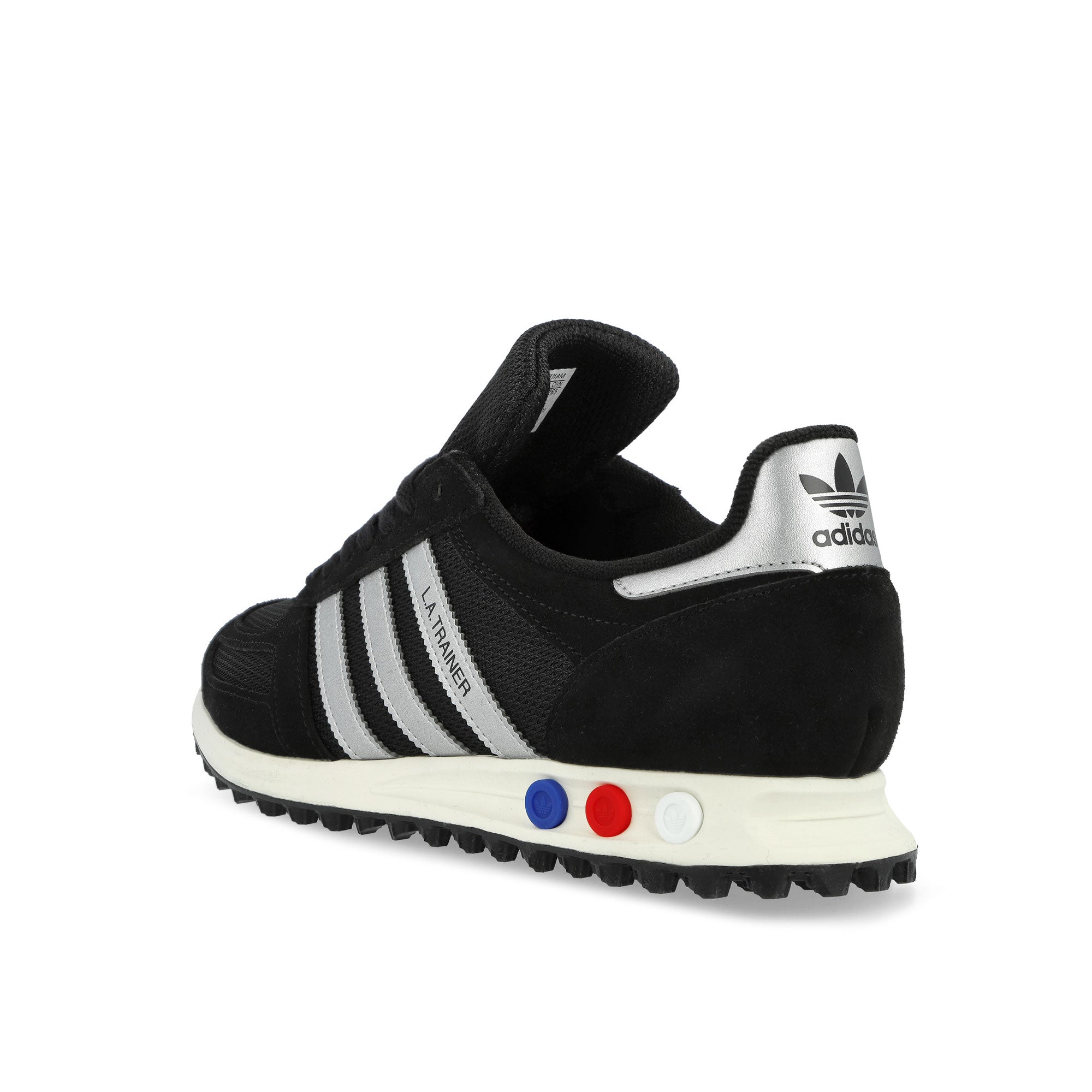 adidas LA Trainer OG Core Black / Silver Metallic / Off White Low Top Sneakers KJ4381 Material | Overkill
