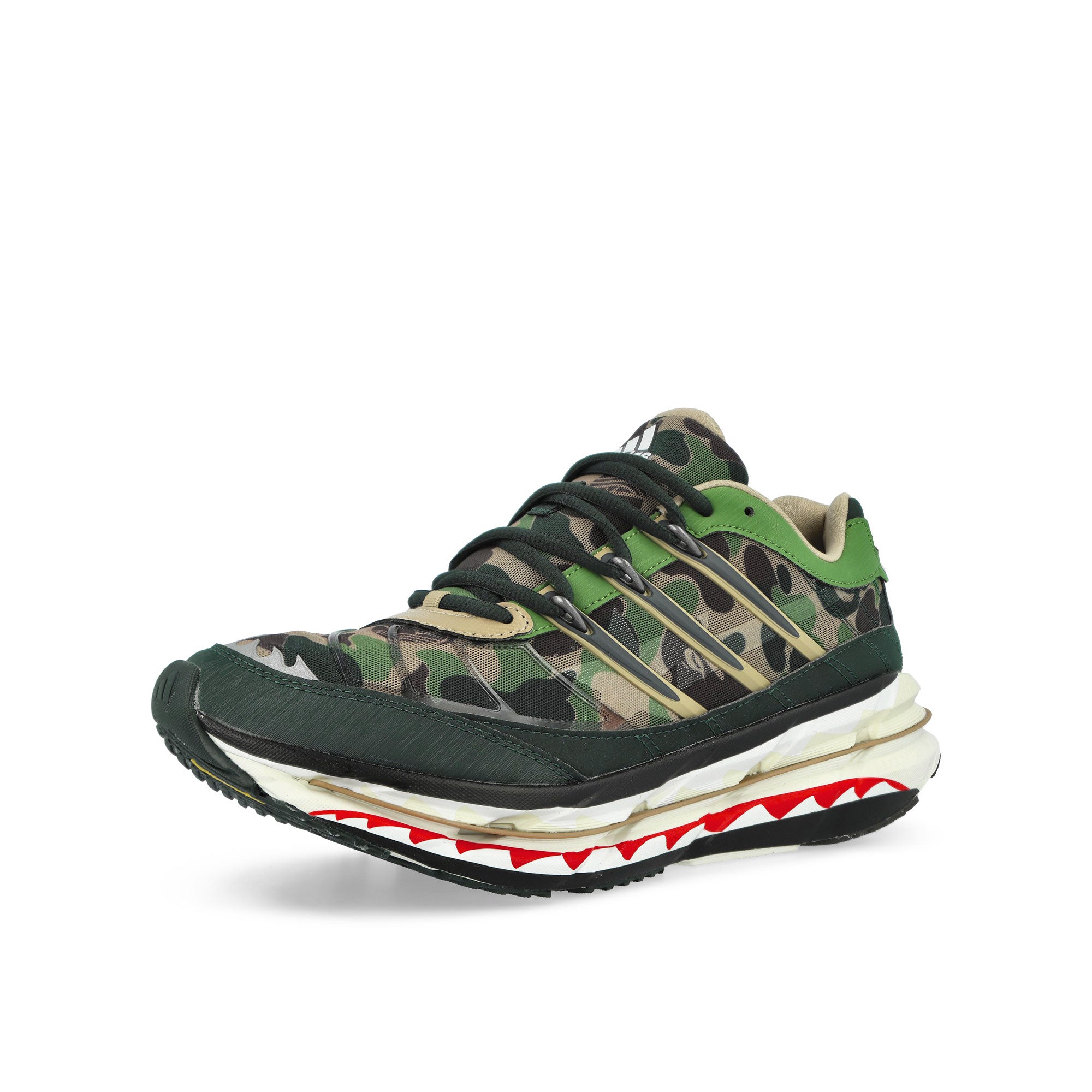 BAPE x adidas Adistar Harmony Hemp / Iron Metallic / Off White Low Top Sneakers KJ8850 Close-up | Overkill