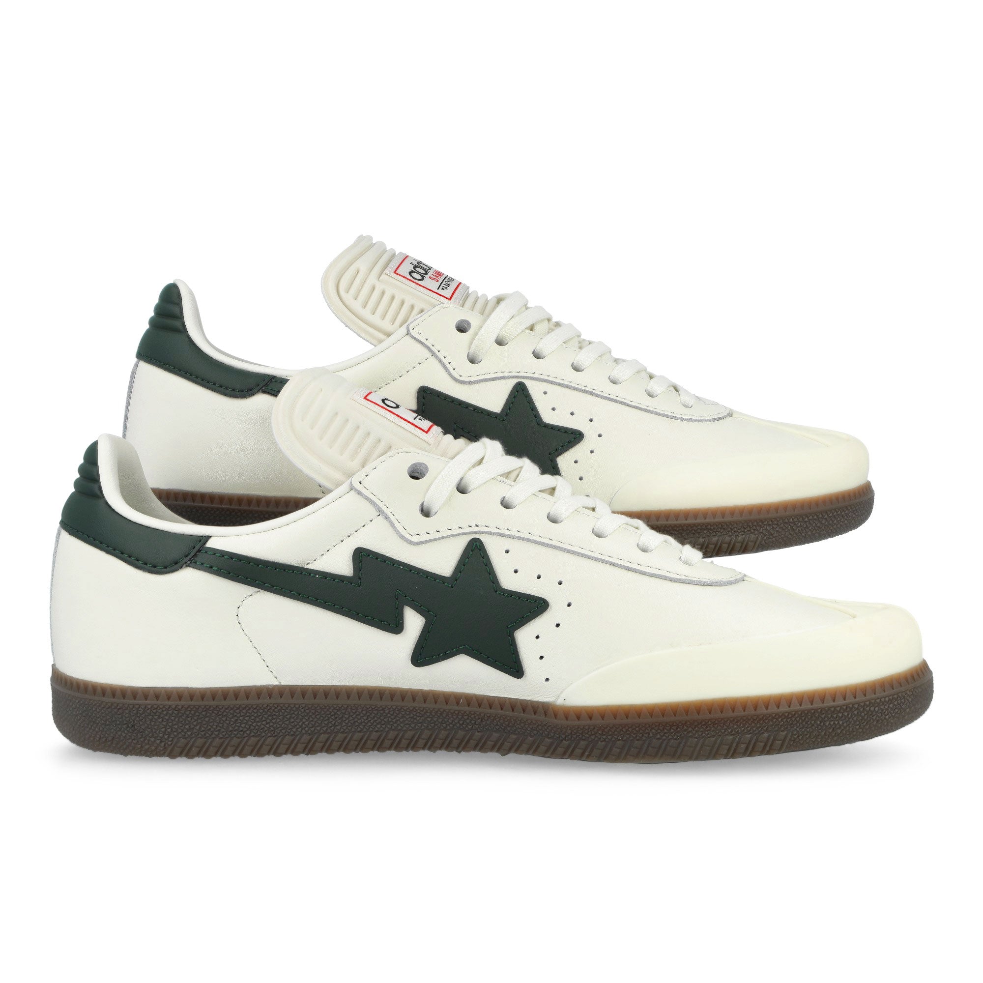 BAPE x adidas Samba Off White / Shadow Green / Gum 4 Low Top Sneakers KJ8852 Detail View 5 | Overkill
