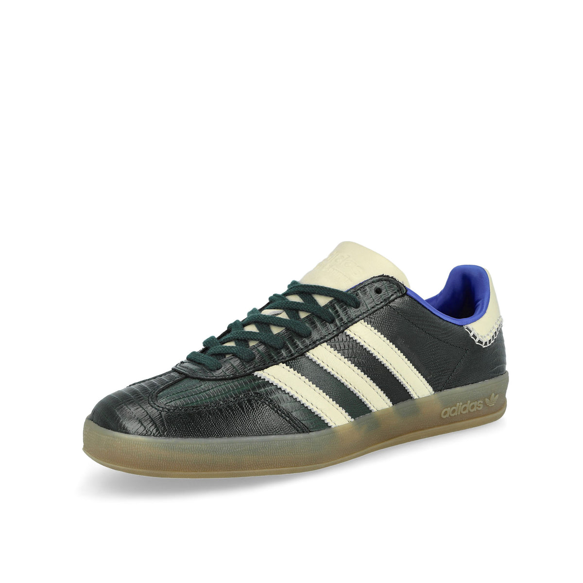 Wales Bonner x adidas Gazelle Croc Crystal Sky / Green Night / Power Blue Sneaker KK0735 Close-up | Overkill
