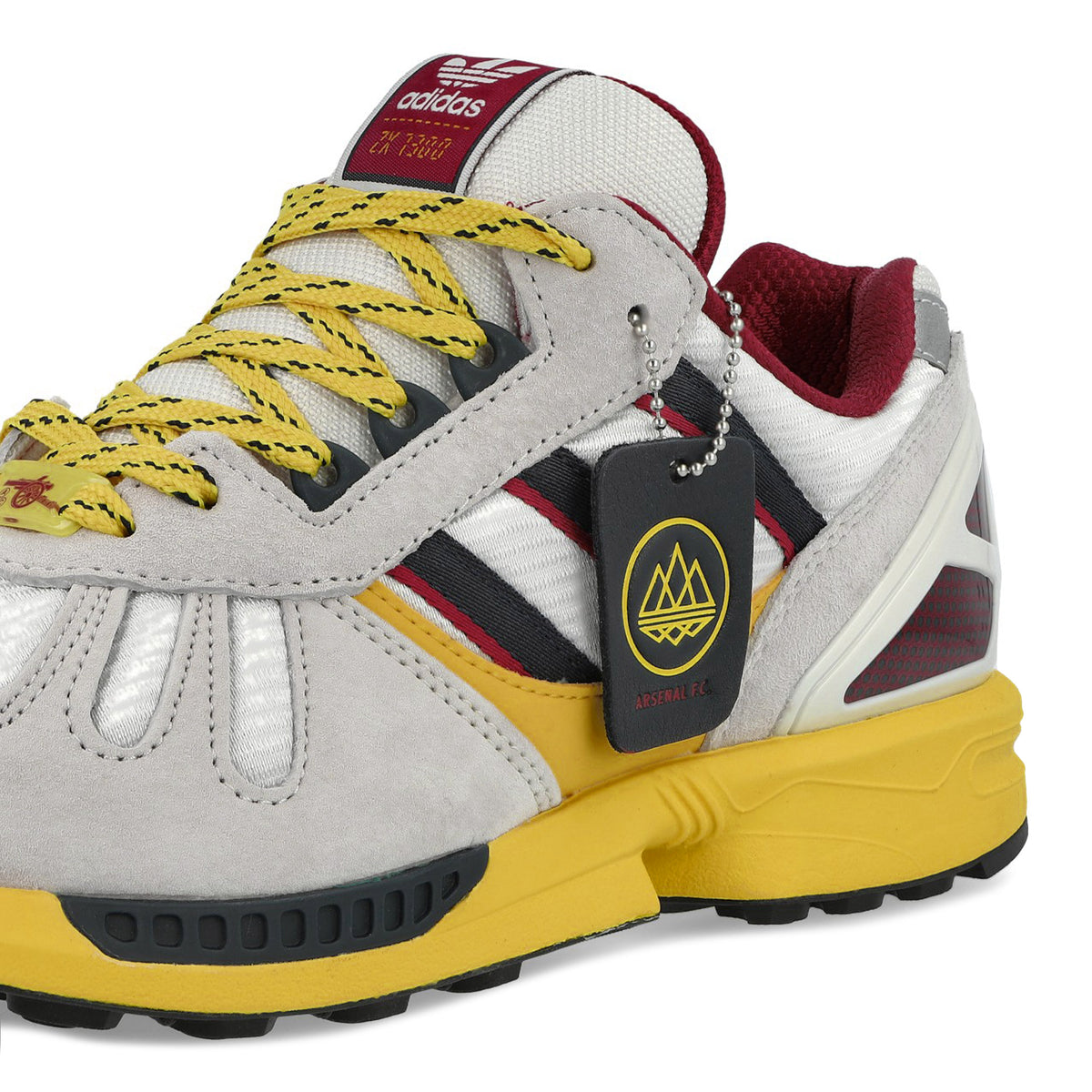 adidas Arsenal FC ZX 7300 SPZL F.C. Crystal White / Crystal White / Aurora Ink Low Top Sneakers KK0761 Detail View 2 | Overkill