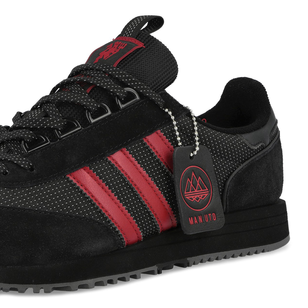 adidas Manchester United SL 83 SPZL F.C. Core Black / Core Black / Silver Metallic Low Top Sneakers KK0764 Detail View 2 | Overkill
