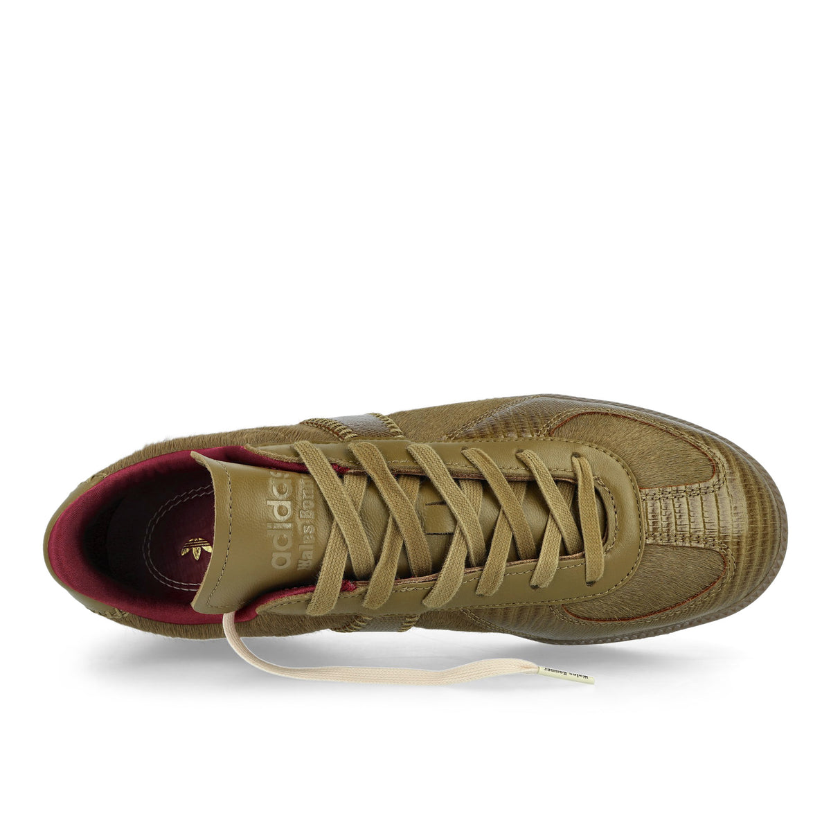 Wales Bonner x adidas BW Army Khaki Pony Noble Maroon / Gold Metallic / Wonder White Sneaker KK2809 Detailfoto | Overkill
