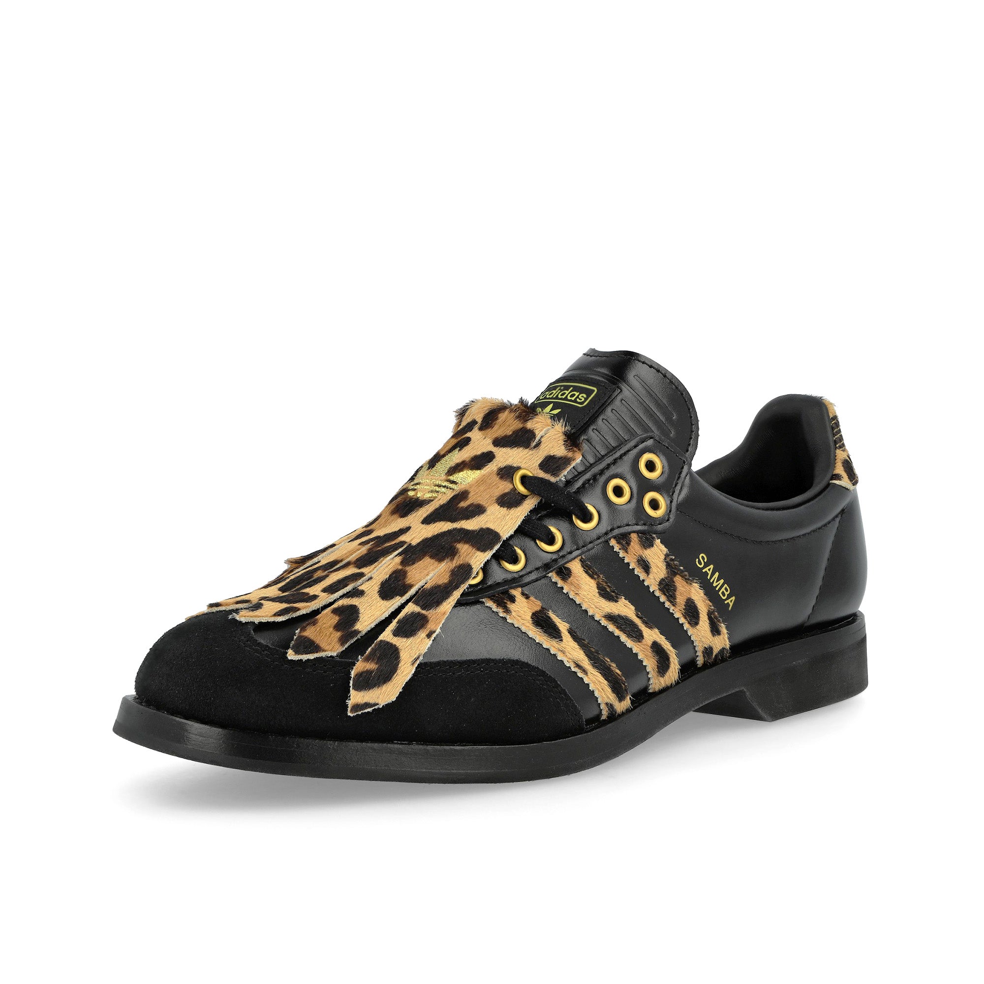 adidas Samba Bowling Core Black / Supplier Colour / Gold Metallic Sneaker KK2824 Close-up | Overkill
