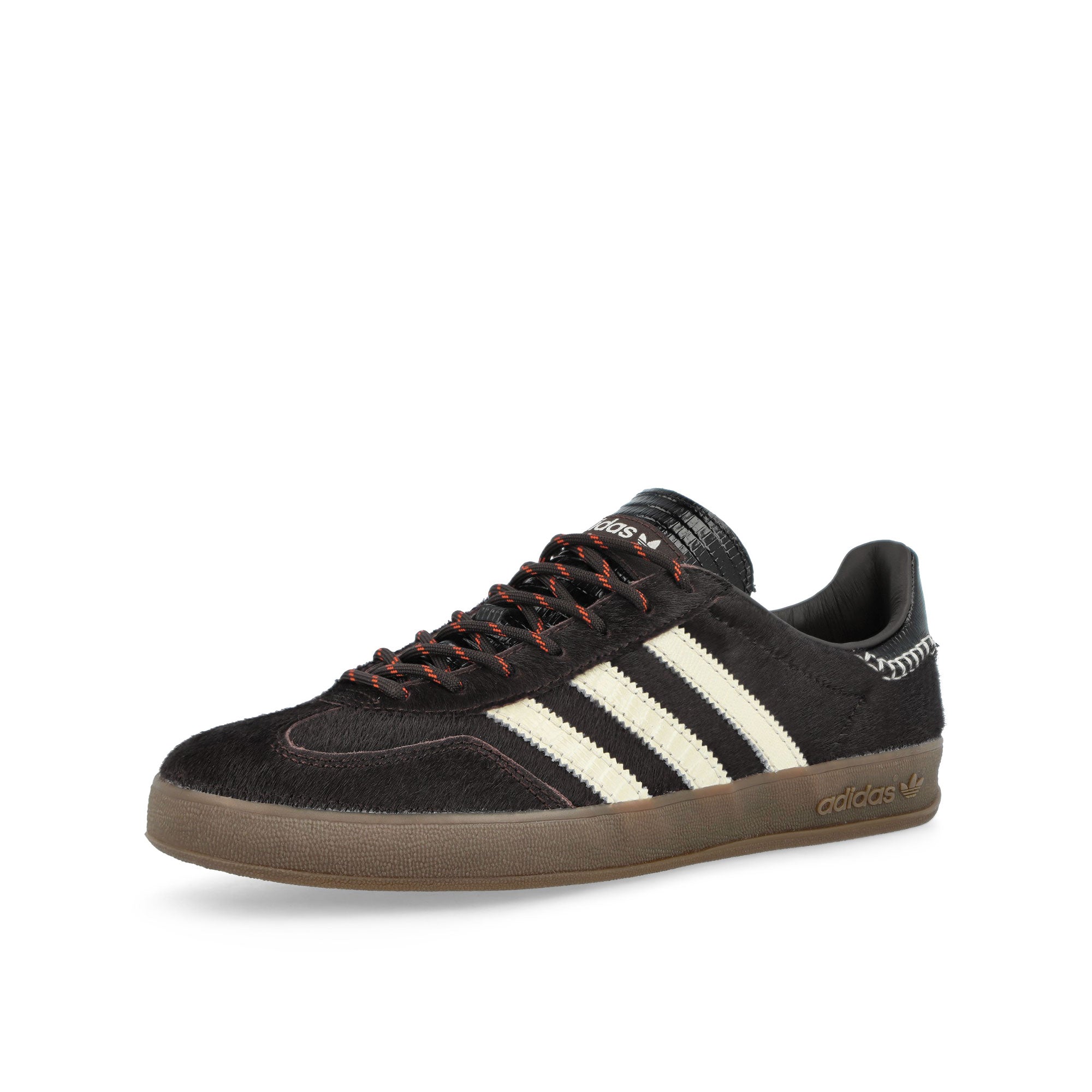 Wales Bonner x adidas Gazelle Pony Aurora Coffee / Wonder White / Core Black Low Top Sneakers KK3640 Close-up | Overkill
