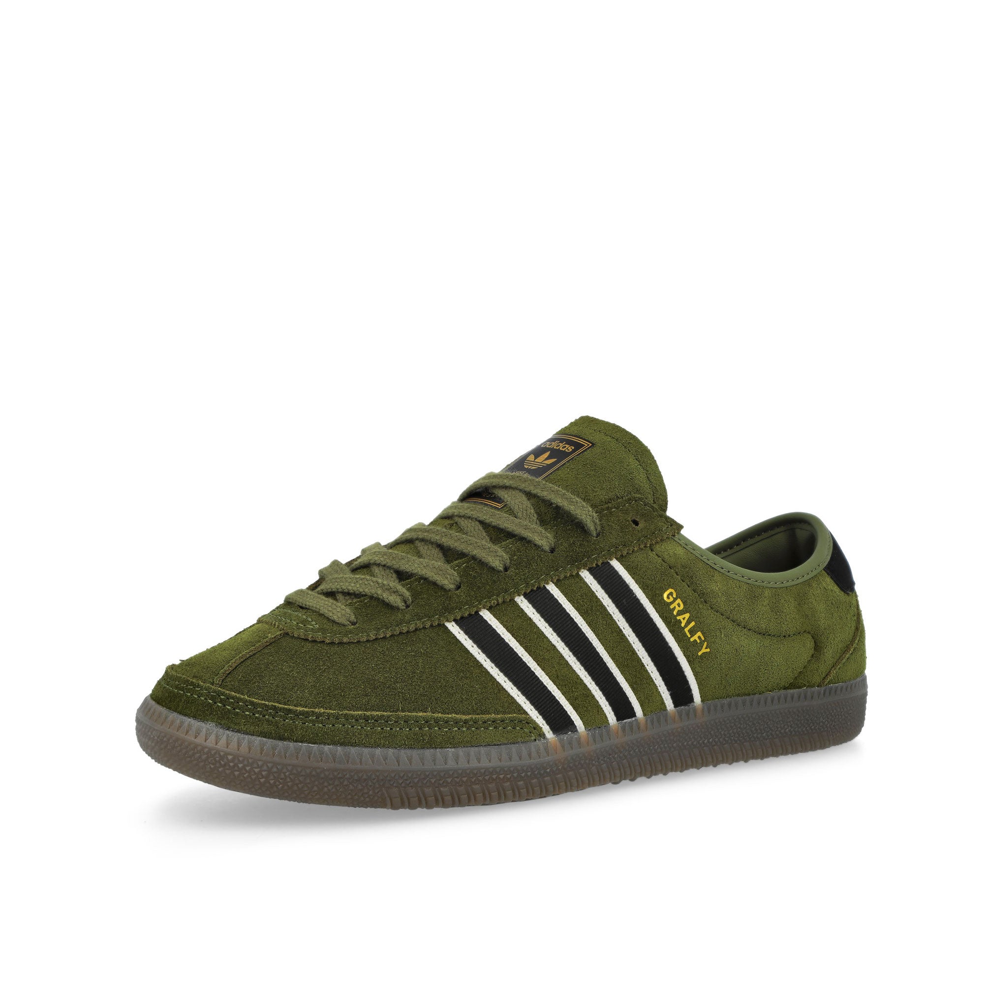 adidas Gralfy SPZL Supplier Colour / Core Black / Gum 5 Low Top Sneakers KK4203 Close-up | Overkill
