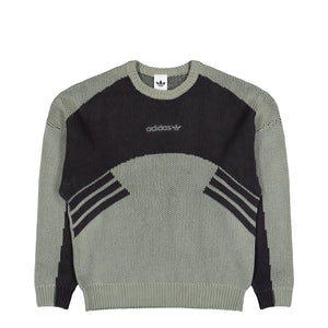adidas Munich 93 Chunky Crewneck Sweatshirt Silver Pebble / Utility Black sweatshirt KQ9490 | Overkill
