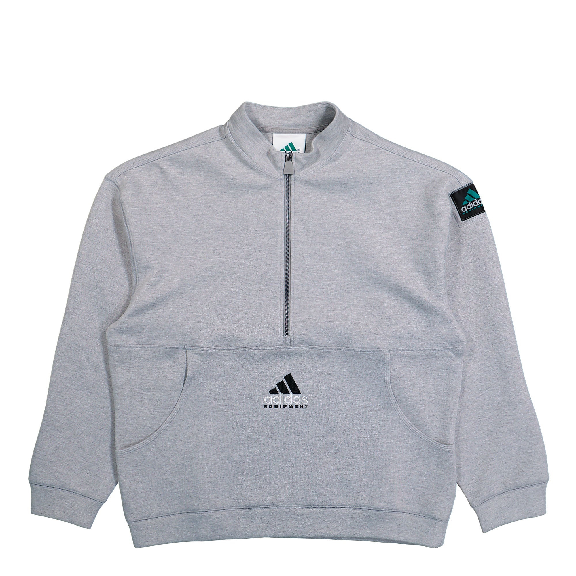 adidas  Equipment Half-Zip Sweater Medium Grey Heather Sweatshirts KR1409 | Overkill
