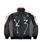Y-3 Chito Graphic Leather Biker Jacket Black Jackets KR3573 | Overkill
