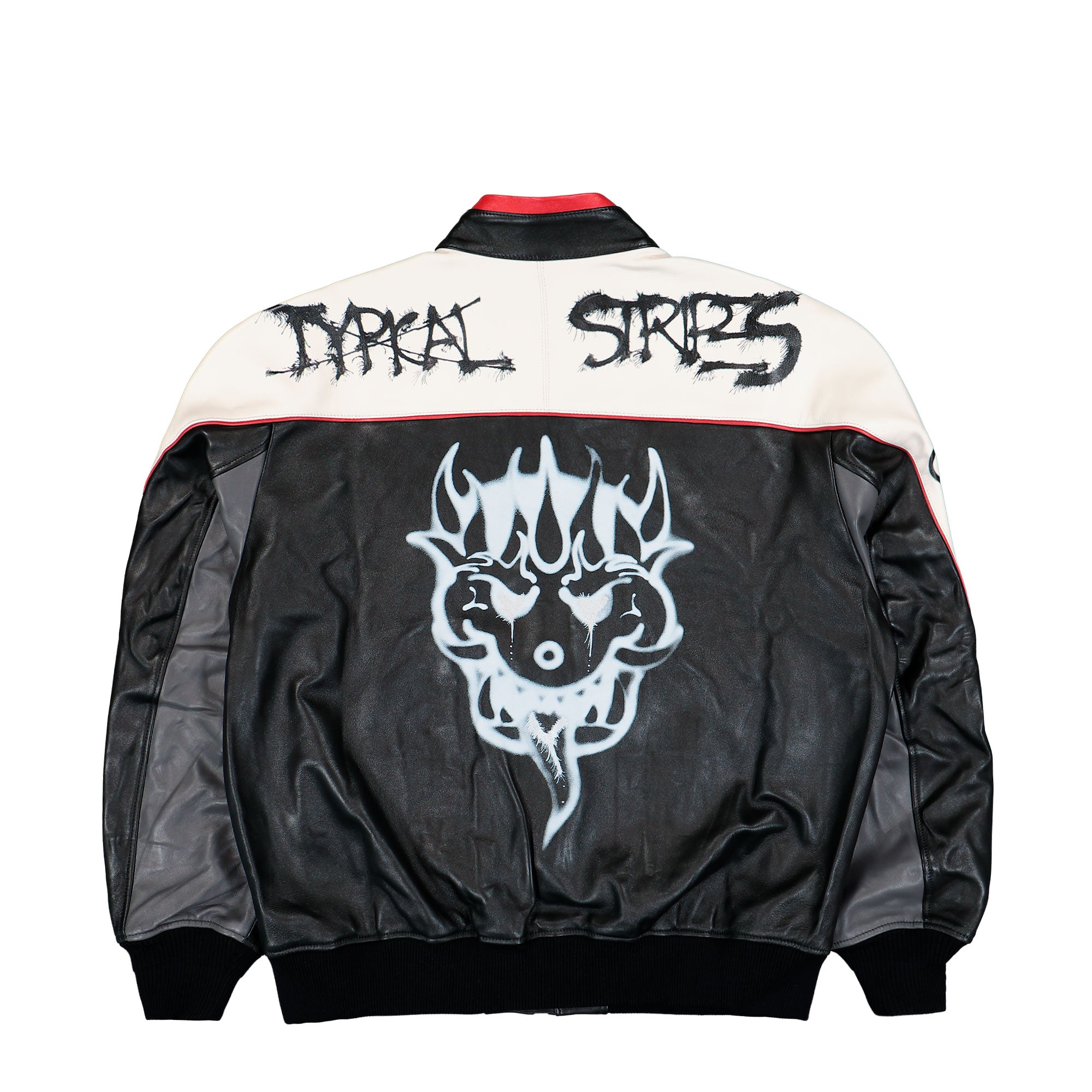 Y-3 Chito Graphic Leather Biker Jacket Black Jackets KR3573 Close-up | Overkill
