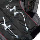 Y-3 Chito Graphic Leather Biker Jacket Black Jackets KR3573 Detail View 1 | Overkill
