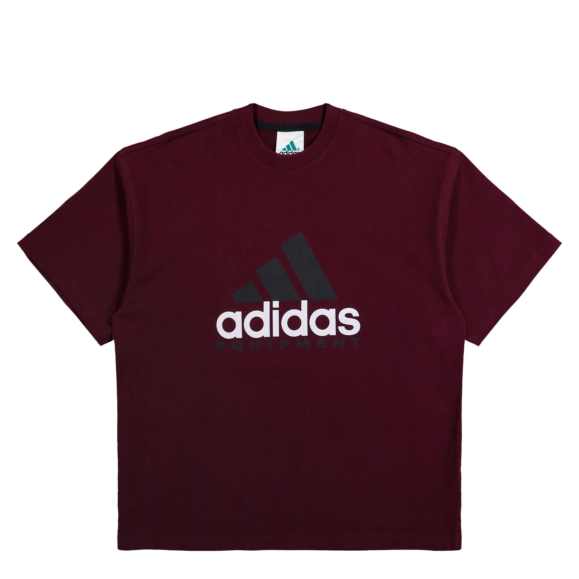 adidas  Equipment No Wash Logo Tee Maroon T-Shirts KR3963 | Overkill
