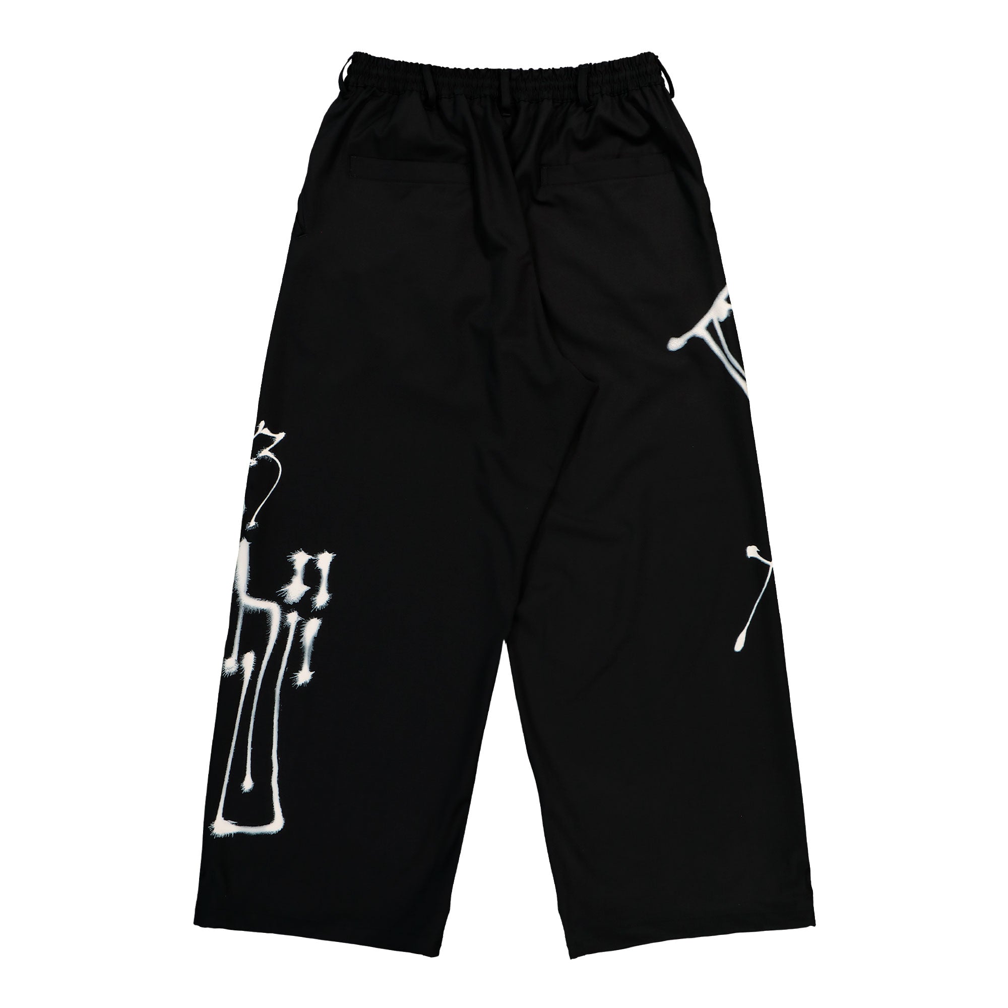 Y-3 Chito Graphic Wide Wool Pants Black Casual Pant KR8712 Close-up | Overkill
