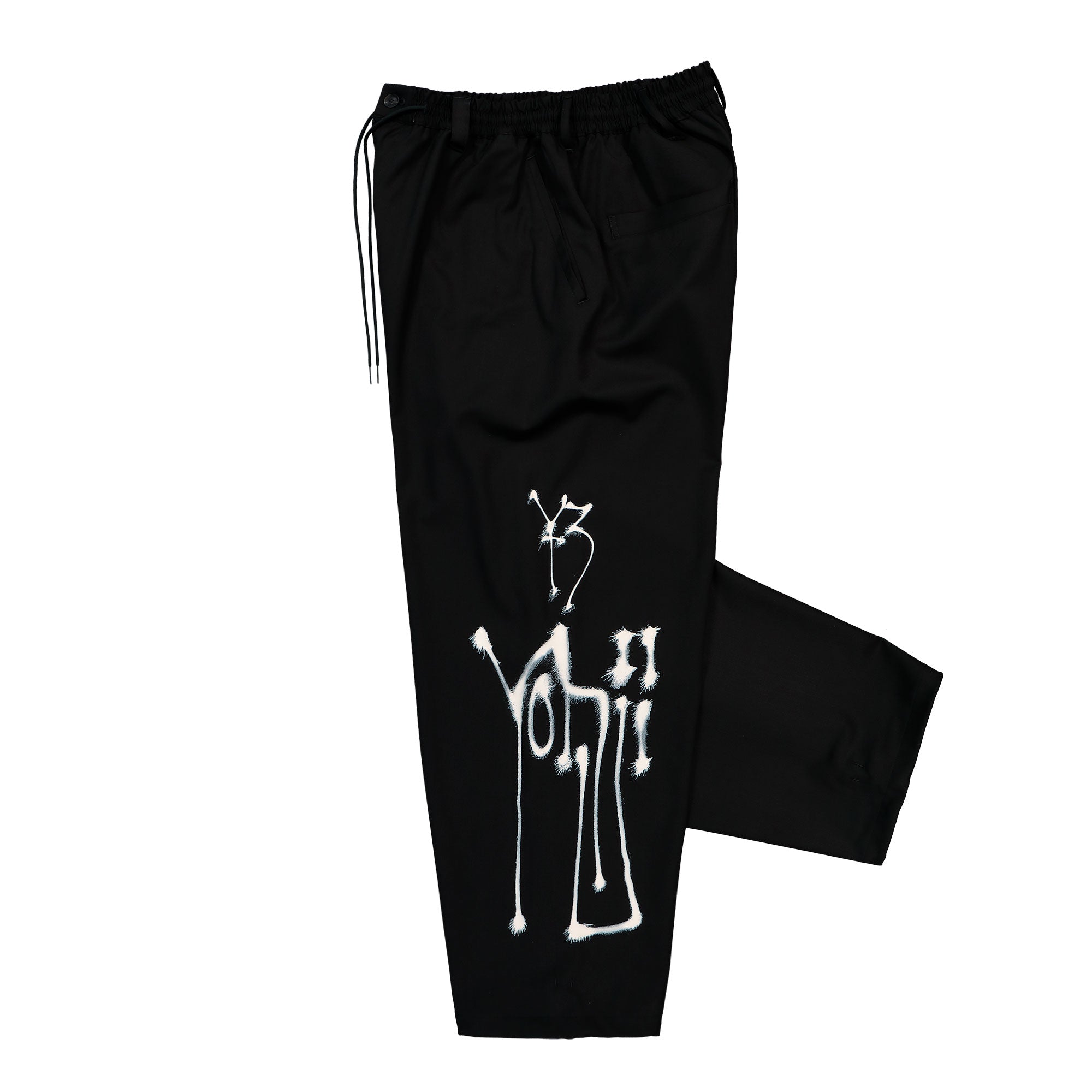 Y-3 Chito Graphic Wide Wool Pants Black Casual Pant KR8712 Detailfoto | Overkill
