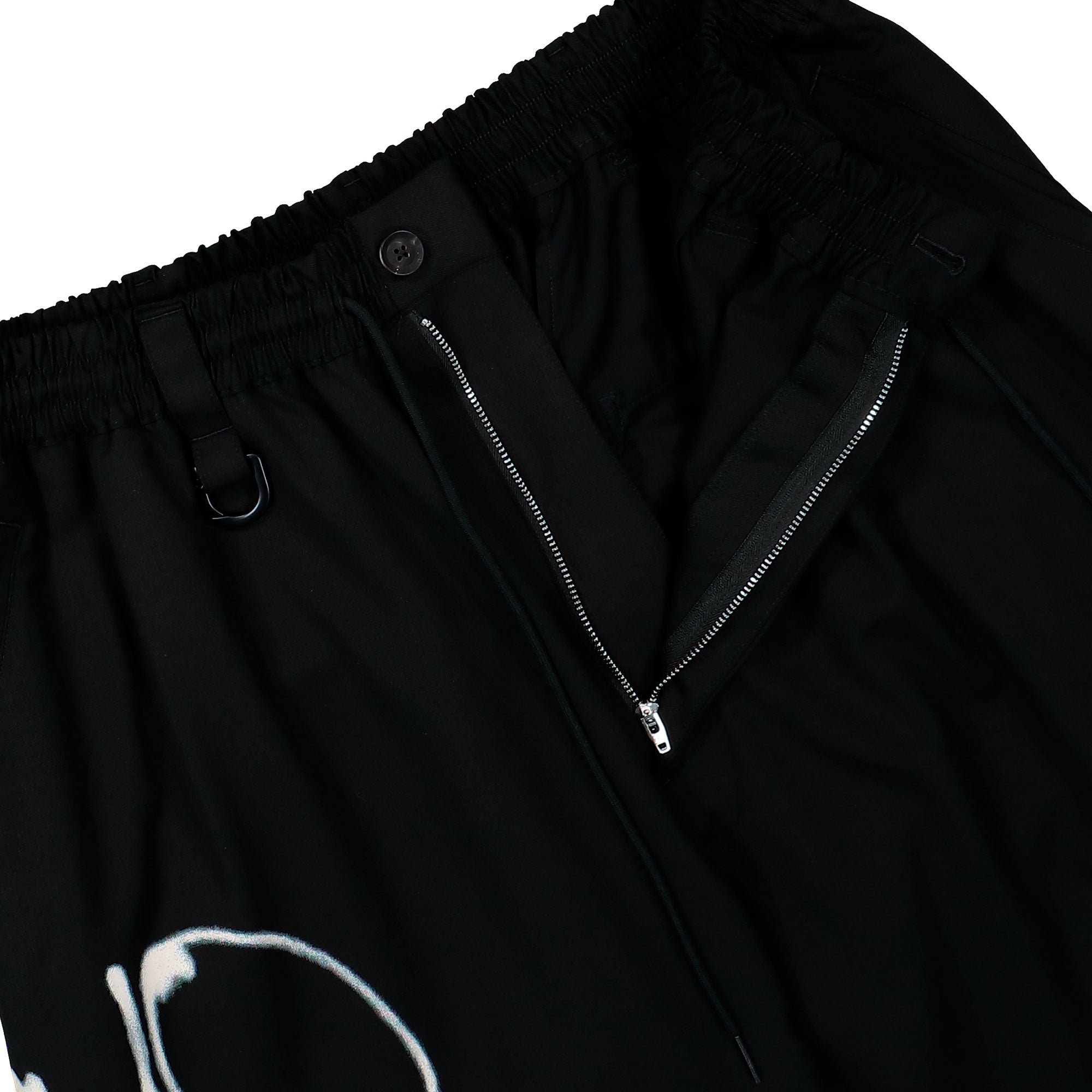 Y-3 Chito Graphic Wide Wool Pants Black Casual Pant KR8712 Detail View 1 | Overkill
