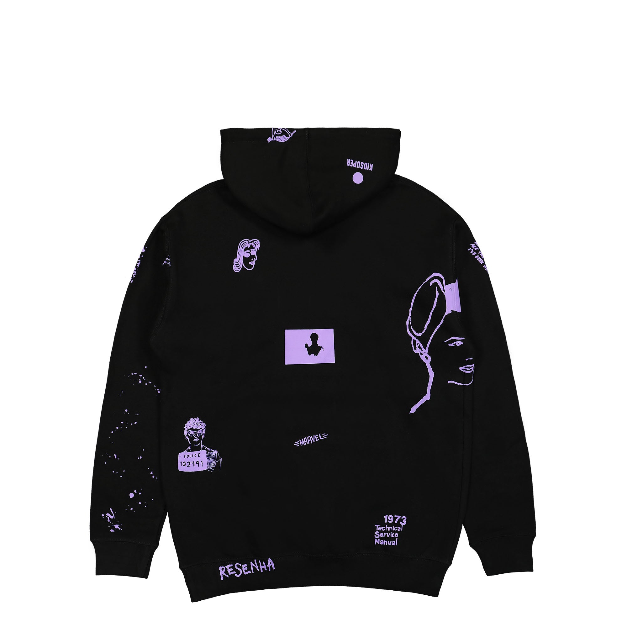 Kidsuper Studios Allover Hoodie Black Hoodies Close-up | Overkill