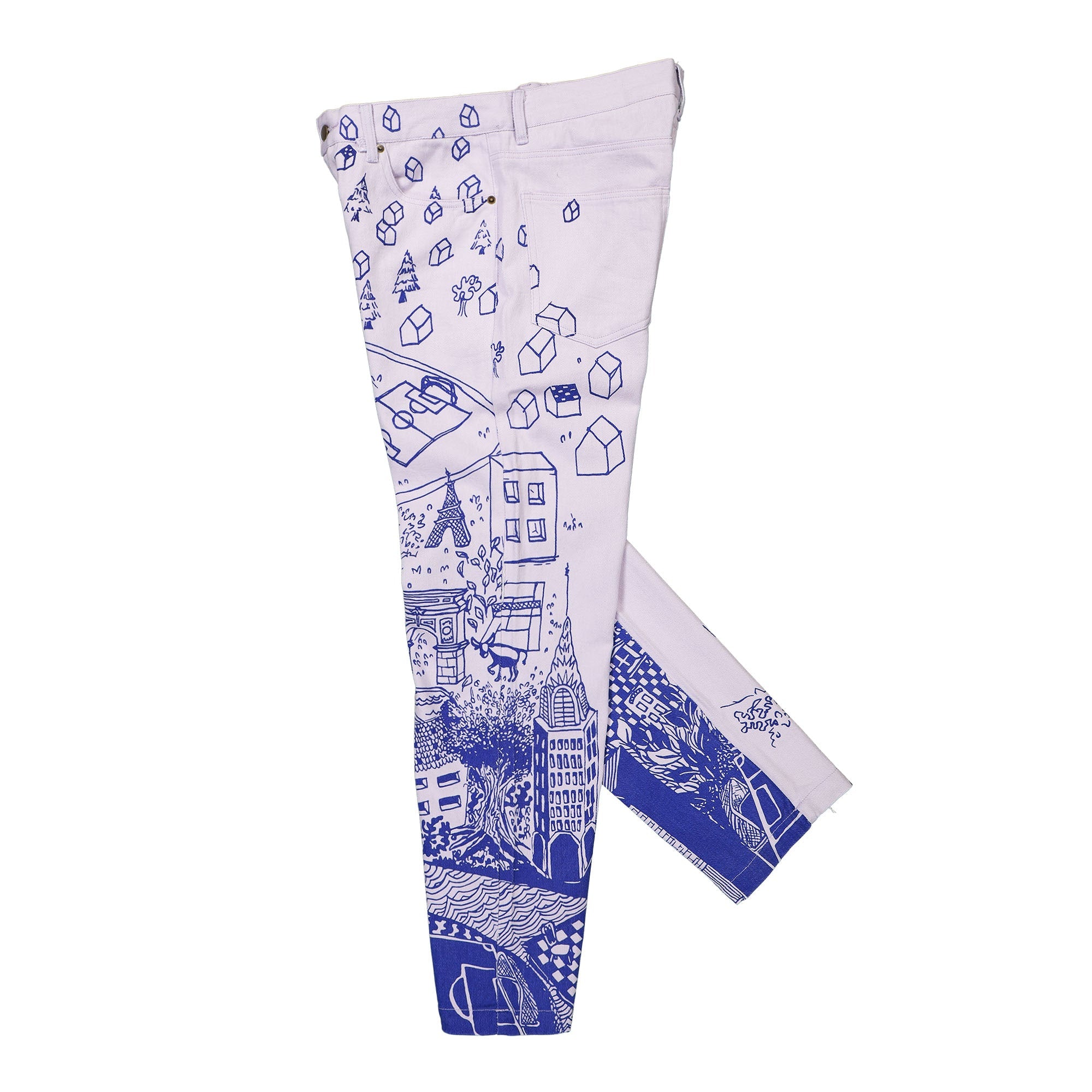 Kidsuper Studios Lucy Drawing Pants Lilac Casual Pants Close-up | Overkill