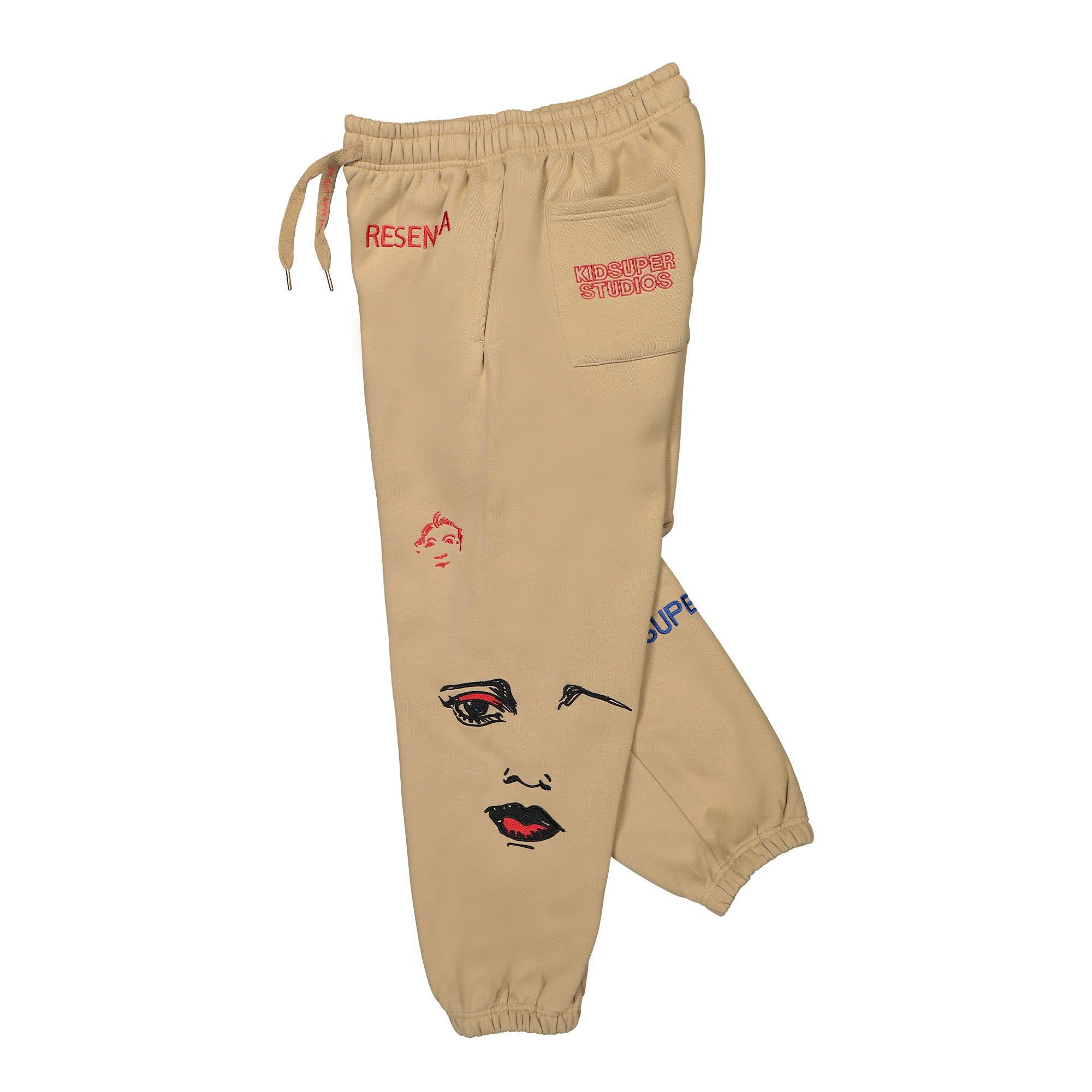 Kidsuper Studios Super Sweatpants Tan Sweat & Track Pants Close-up | Overkill