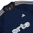 Arte Antwerp x adidas MM Jersey Collegiate Navy / Dust Cargo / Off White T-Shirt KT3009 Close-up | Overkill


