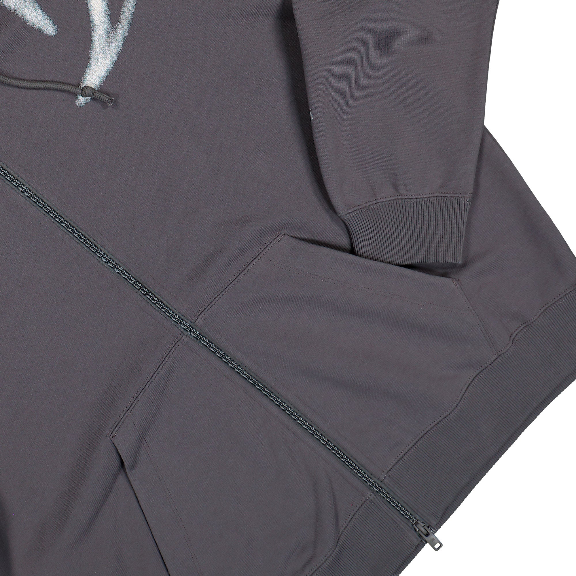 Y-3 Chito Graphic French Terry Zip Hoodie Grey Five Hoodies KU2252 Detail View 1 | Overkill