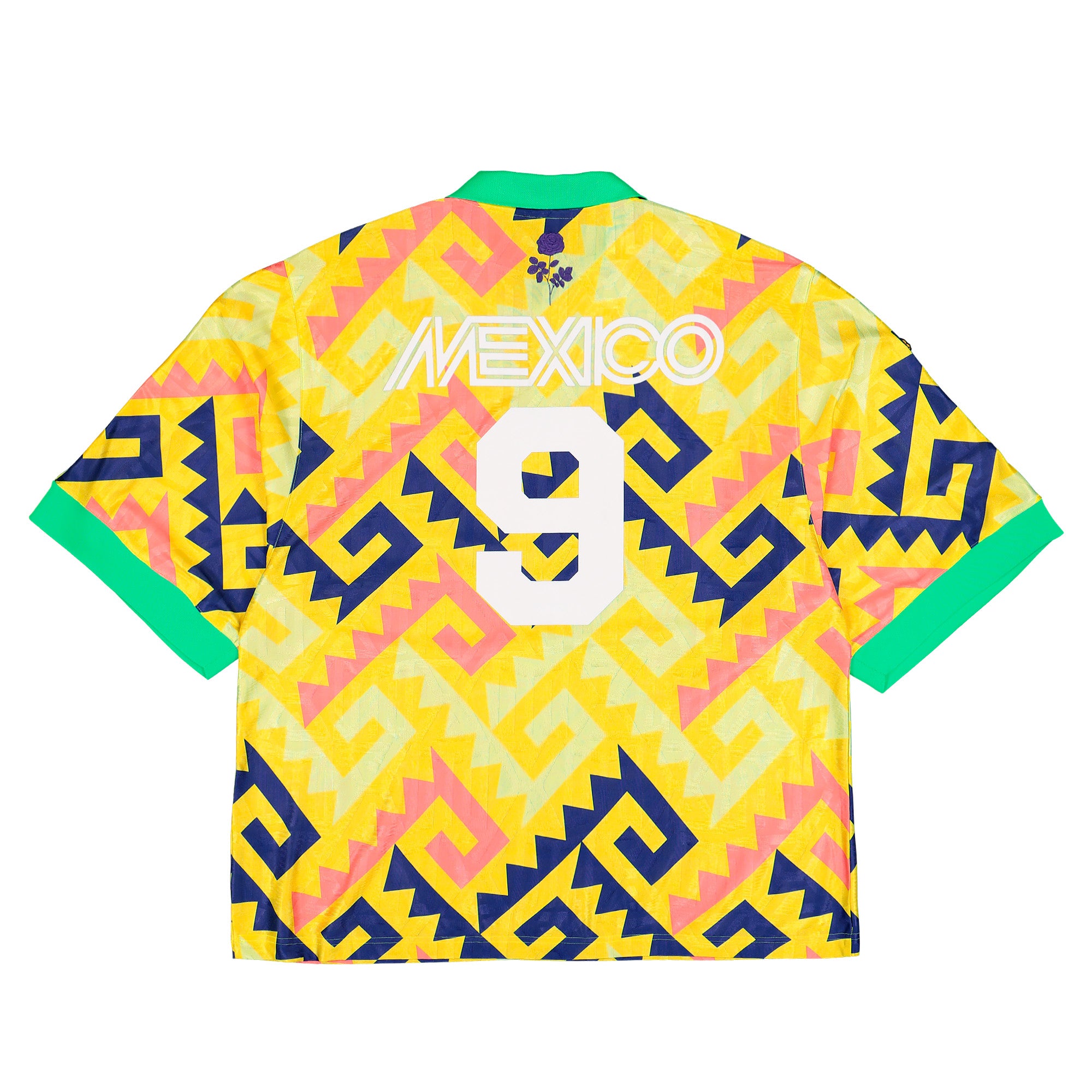 Willy Chavarria x adidas AOP Jersey Solar Lemon / Pure Purple / Solar Turbo T-Shirts KU7799 Close-up | Overkill
