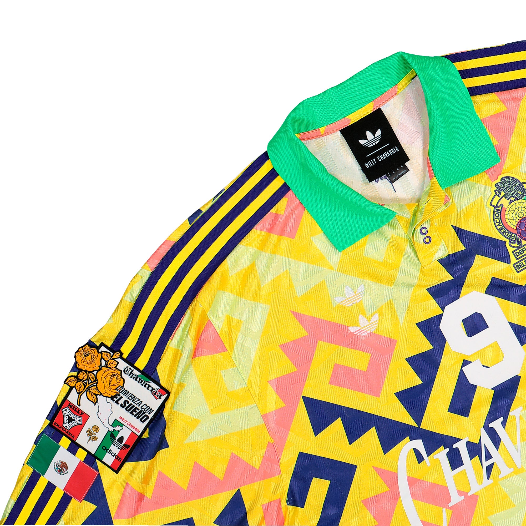 Willy Chavarria x adidas AOP Jersey Solar Lemon / Pure Purple / Solar Turbo T-Shirts KU7799 Detailfoto | Overkill
