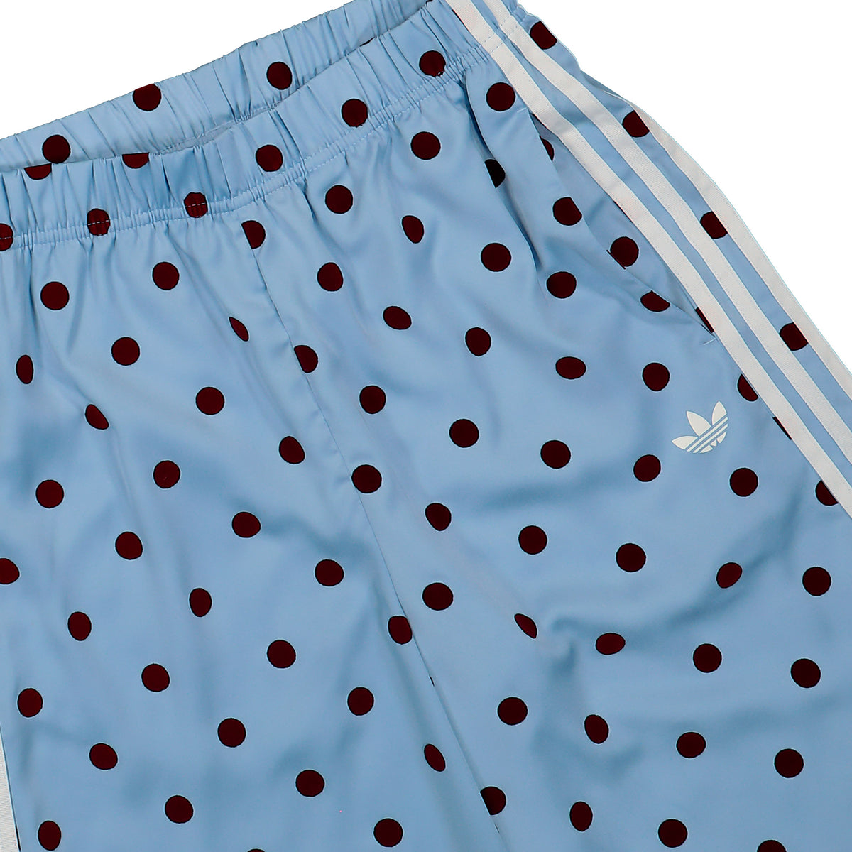 adidas Satin Polka Dots Wide Leg Pant Clear Sky Track Pant KV1170 Detail View 1 | Overkill
